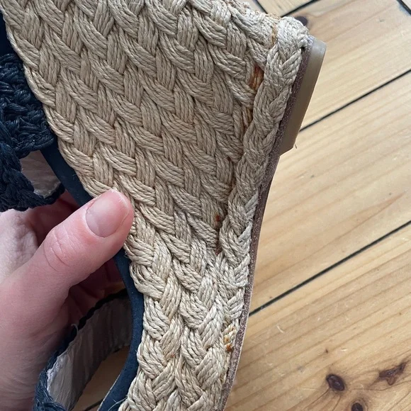 Stuart Weitzman Alex Ankle Wrap Wedge Sandals . Navy size 7 . Summer vibes - Picture 7 of 11